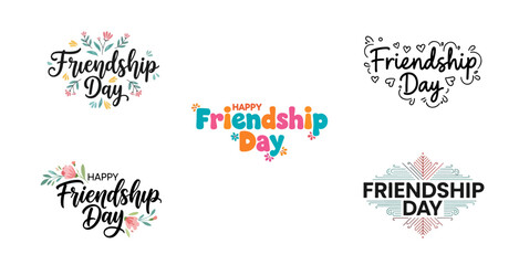Happy Friendship Day Typography – Artistic Calligraphy Illustration