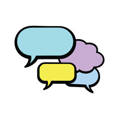 Colorful Overlapping Speech Bubbles Vector Icon