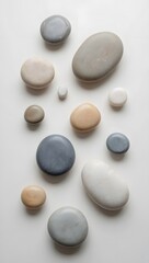 Smooth stone pebbles zen garden rocks spa stones calming neutral colors background art