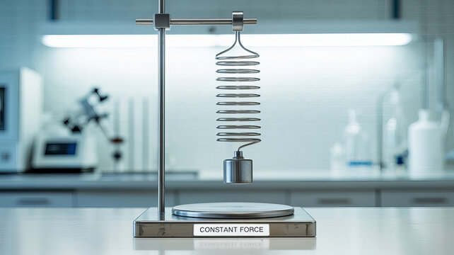 Exploring Constant Force: A meticulously captured image showcases a physics experiment, highlighting the unwavering force within a scientific context.