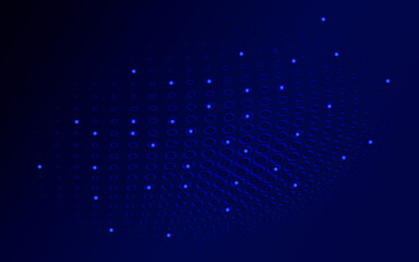 Abstract digital wave of particles. Futuristic point wave. 