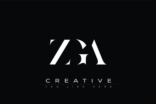 ZGA abstract letter logo design. This logo is designed by three abstract letters.