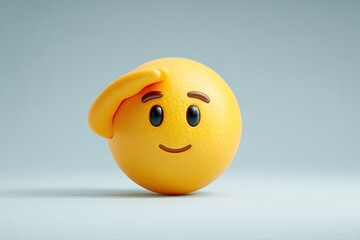 Fototapeta premium Smiling, saluting emoji, orb