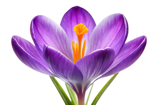 purple crocus flower image isolated on a transparent