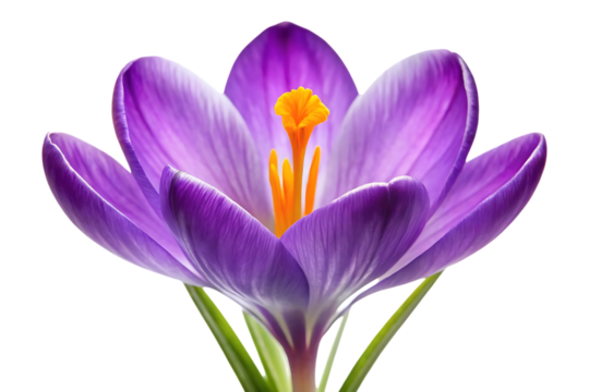 purple crocus flower image isolated on a transparent