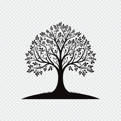 Obraz premium A versatile vector tree silhouette set for nature-inspired designs, perfect for illustrating diverse seasons and ecological themes