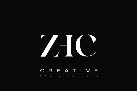 ZHC abstract letter logo design. This logo is designed by three abstract letters.
