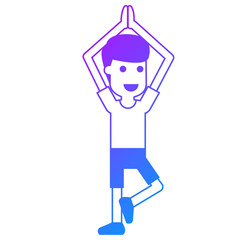Illustration of Man Doing Yoga Pose