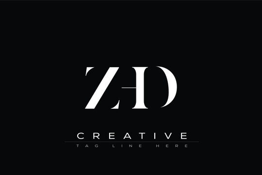 ZHD abstract letter logo design. This logo is designed by three abstract letters.