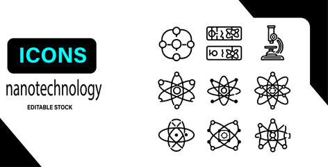 Nanotechnology Line Icons – Editable Outline Collection
