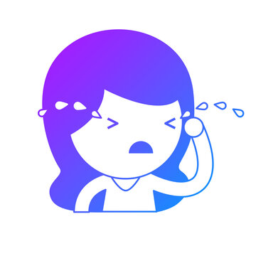 Illustration of a Girl Crying