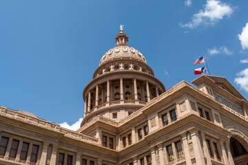 Afternoon light on the Texas State Capitol building.  Austin, Texas, USA.