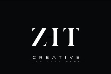 ZHT abstract letter logo design. This logo is designed by three abstract letters.