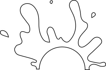 Grunge splatter with a heart outline shape and central opening, combining irregular strokes in a semi circular splash pattern.