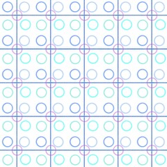 Geometric pattern with circles in pastel colors on white background  