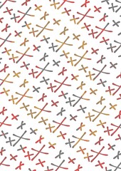 Abstract pattern with colorful crosses on white background  
