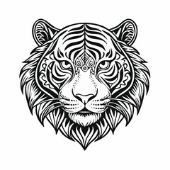 tiger head in a tattoo style