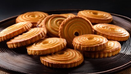 baked goods present perfect circle shapes cookies golden brown pastries offer sweet temptation