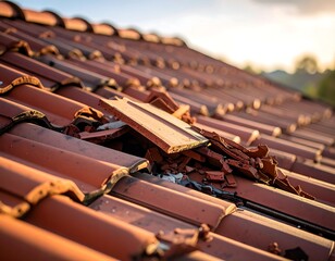 Damaged terracotta roof tiles (1)