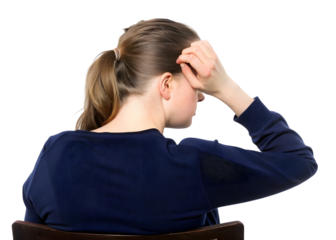 Stressed Woman Holding Head from Behind