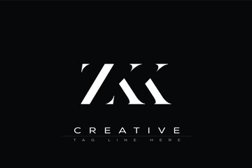 ZKK abstract letter logo design. This logo is designed by three abstract letters.
