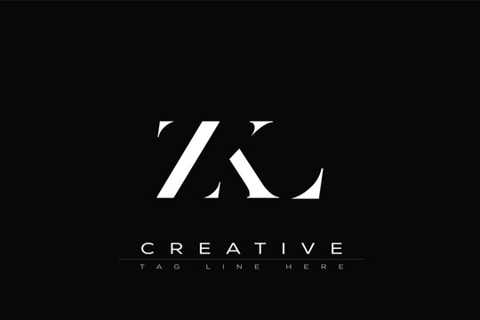 ZKL abstract letter logo design. This logo is designed by three abstract letters.
