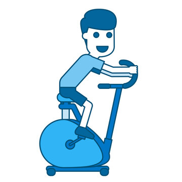 Illustration of Man on Staionary Bike