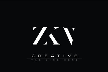 ZKN abstract letter logo design. This logo is designed by three abstract letters.