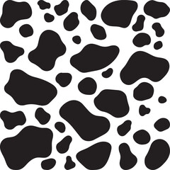 Abstract black and white cow print pattern with irregular organic shapes. EPS-10.