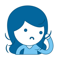 Illustration of a Girl Have Hair Falling