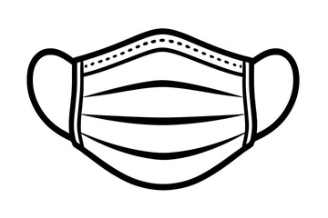 Protective Medical Face Mask Icon Vector - Health & Safety Symbol
