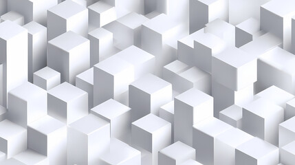 Random shifted white cube boxes block background wallpaper banner with copy space. pattern block. Illustration