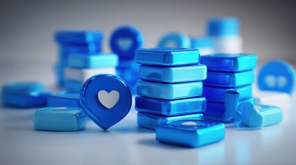 Blue and White Social Media Icon Arrangement