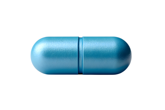 Elongated tablet with scoring line across center isolated on transparent background