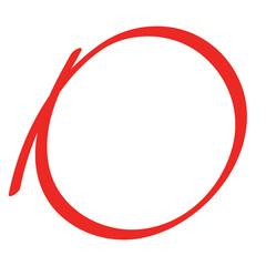 hand drawn red circle isolated 