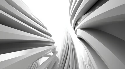 Abstract White Architectural Structures Low Angle