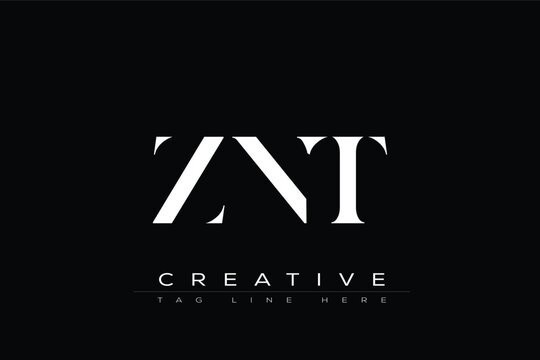 ZNT abstract letter logo design. This logo is designed by three abstract letters.