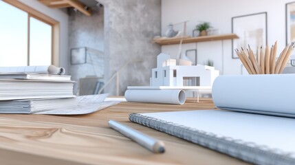 Architectural Design Elements on Desk