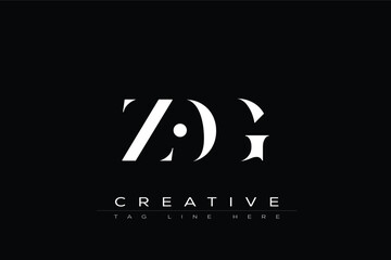ZOG abstract letter logo design. This logo is designed by three abstract letters.