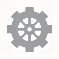 Obraz premium Gray gear icon on plain background in minimalist style 