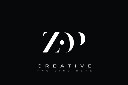 ZOP abstract letter logo design. This logo is designed by three abstract letters.
