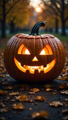 Halloween pumpkin jack o lantern carving ideas spooky season autumn background image