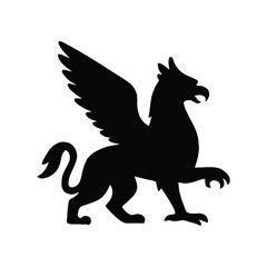 Majestic Griffin Silhouette A Symbol of Strength and Mythological Creature Imagery.