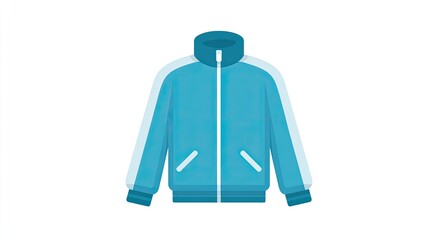 Blue and White Track Jacket on White Background