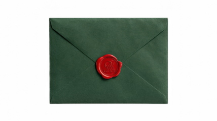 Green Envelope with Wax Seal