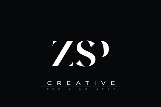 ZSP abstract letter logo design. This logo is designed by three abstract letters.