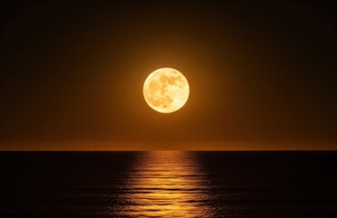A glowing moon shines like the sun, casting heat over the night ocean in a surreal blend of light and temperature extremes