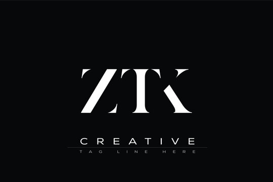 ZTK abstract letter logo design. This logo is designed by three abstract letters.
