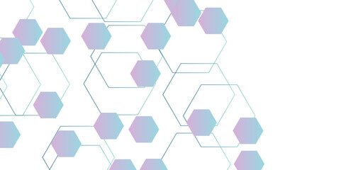 Colorful hexagons seamless pattern and geometric in vector design. Dynamic for business finance and technology gradient background. Hexagonal gaming vector abstract tech background.