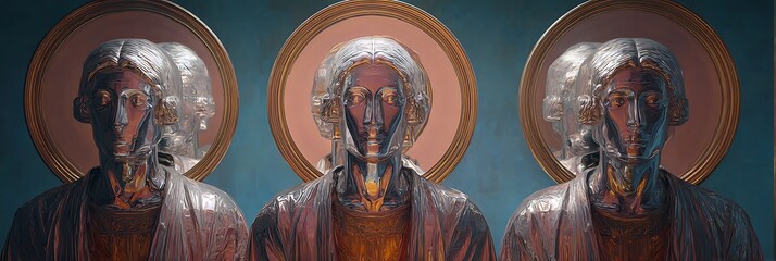 Golden Wheat Field with Trees Under a Blue Sky